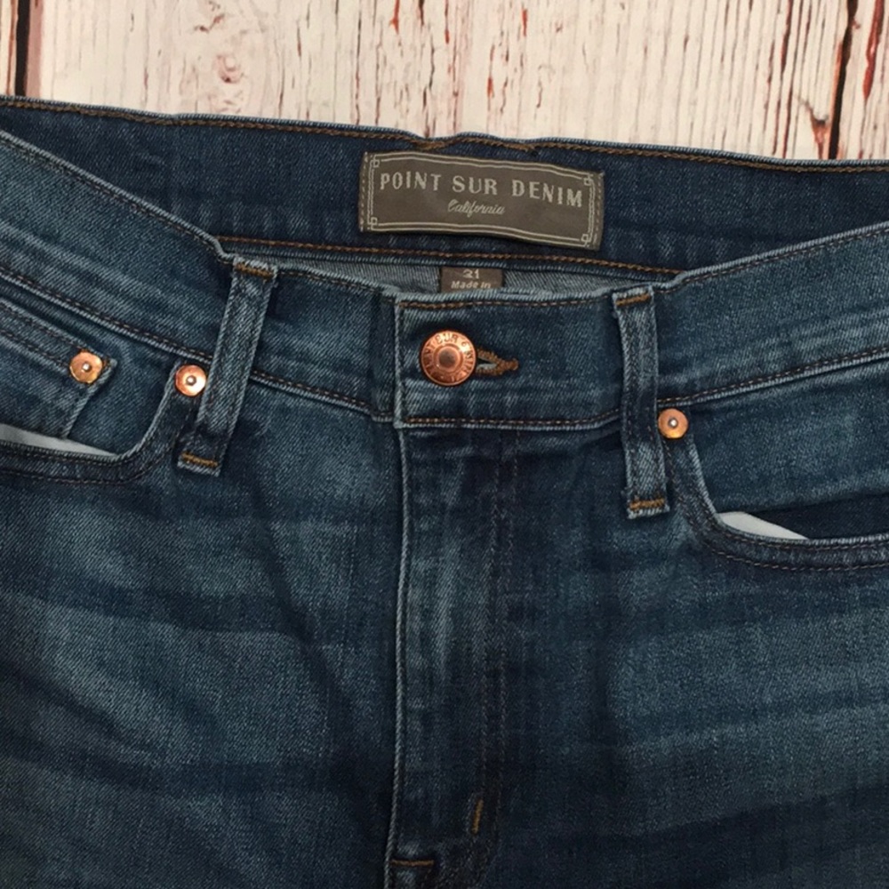 J Crew Point Sur Skinny Jeans w/ Whiskering, sz 31 - Picture 3 of 9